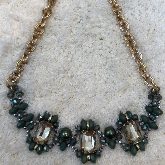 Francesca's Collections Jewelry - Gorgeous Green & Gold Jeweled Necklace